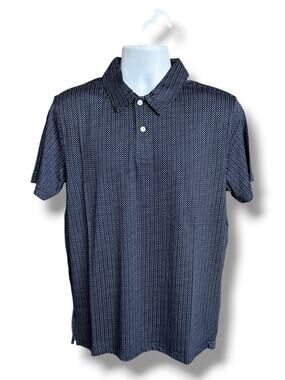 New Jack Tailor Navy Micro Geo Short Sleeve Sport Moisture Wicking Polo Medium